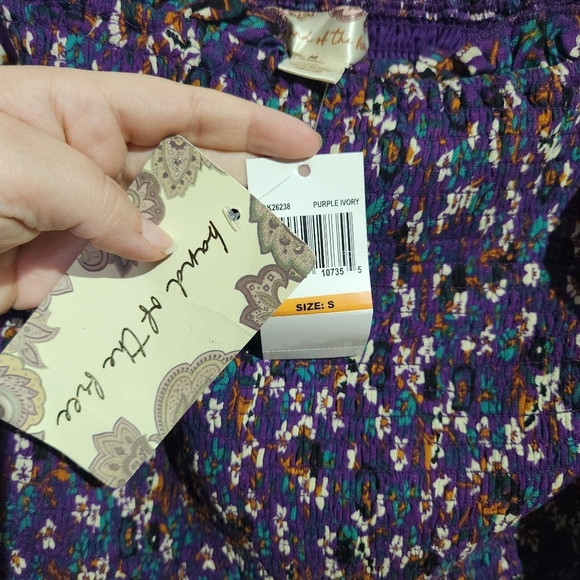 Band of the Free Purple Floral Crop Top, Size S. NWT - Picture 6 of 8